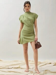 SHEIN X ELOISA & ORSON COSMINA Camisa de uso diario sencilla y lisa, sin arrugas para mujeres