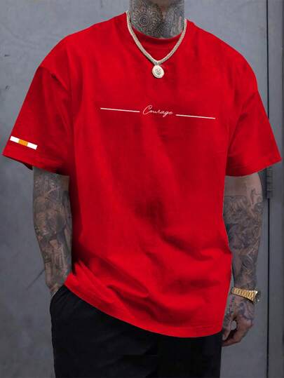 Manfinity LEGND Enkelt tryck för män med rund hals, kortärmad T-shirt