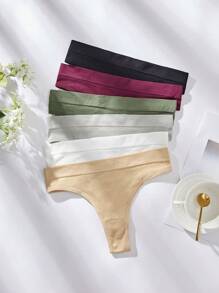 6-delige naadloze sexy strings ondergoedset voor dames, casual naadloze slipjes
