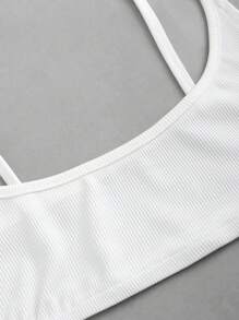 EgrlEra Women's Summer Solid Color Simple Daily Wear Camisole - White - View 3