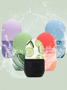 1 Pc Beauty Ice Roller For Face ,Silicone Ice Face Roller, Ice Roller For Face, Eye And Neck, Ice Roller Skin Care, Ice Holder For Face, Reusable Silicone Ice Mold For Face-Without Dried Flowers - Multicolor - View 2