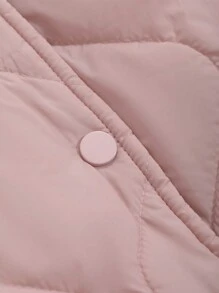 DAZY 女士休闲纯色棉服外套，冬季，冬季女装，冬季外套女式夹克 - 粉色 - 查看 13