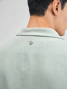 AKNOTIC Formal 2pcs Men's Casual Notched Collar Woven Blazer And Straight Leg Suit Pants, Spring/Fall - Mint Green - View 6