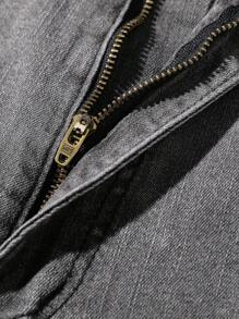 SHEIN 青少年男孩休闲时尚灰色舒适弹力牛仔裤，适合日常穿着和返校穿着