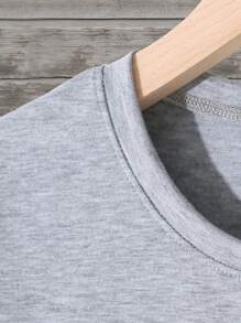 Ensemble t-shirt à manches courtes et legging imprimé avec slogan de lettre couronne de mode décontractée pour préadolescentes, style de base - Multicolore - Voir 4