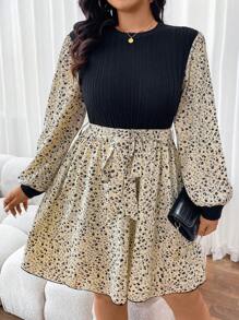 SHEIN Frenchy Vestito da donna floreale con patchwork in tessuto di grandi dimensioni