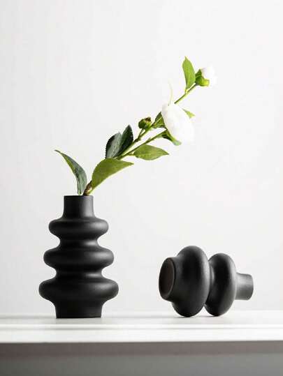 1pc Ceramic Vase, Round Moderne Dried Flower Pampas Boho Home Centerpiece Wedding Dinner Tafel Living Room Office Bedroom, Ho warming (Please Check Size In mation Be Purchasing) Glass Vase view 6