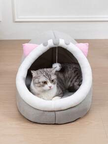 PETSIN 1 pieza Cama de gato linda, colchoneta suave para gatos, casa de mascotas cómoda y transpirable, cesta de gato adecuada para gatos pequeños/medianos/grandes, apta para las cuatro estaciones - Gris - Ver 6