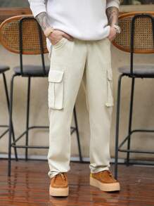 Manfinity Homme Pantaloni in denim dritti grigi chiaro, casual e ampi dal taglio vintage americano per uomo