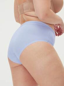 LUVLETTE Juego de 3 bragas de algodón cómodas de cintura alta para mujeres en talla grande - Multicolor - Ver 5