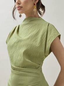 SHEIN X ELOISA & ORSON COSMINA Camisa de uso diario sencilla y lisa, sin arrugas para mujeres