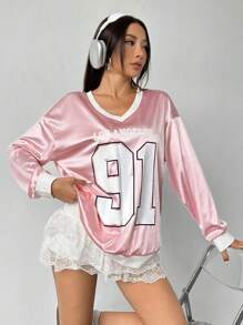 Flirla Ladies' Printed Casual Daily Long Sleeve Sweatshirt,Long Sleeve Tops Graduation,Back To School,Graduation,Teacher For Women,Back To School Pullover Fall Sweatshirt - Multicolor - View 4