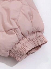 DAZY 女士休闲纯色棉服外套，冬季，冬季女装，冬季外套女式夹克 - 粉色 - 查看 14