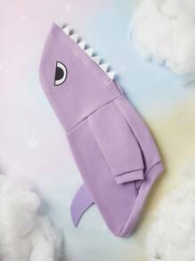PETSIN 1 pieza Capucha con disfraz de tiburón para mascotas en color morado, mantiene a las mascotas abrigadas, para gatos y perros