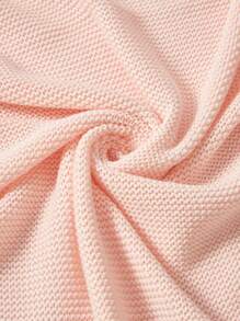 Solid Color Minimalist Knitted Baby Blanket For Daily Use Love Valentine - Baby Pink - View 5