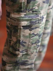 Manfinity Homme Herren lose Passform Military Stil Tarnung Jeans mit amerikanischem Vintage Lässig stil