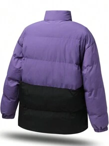 Claim Dot Men's Color Block Simple Daily Stand Collar Casual Padded Coat