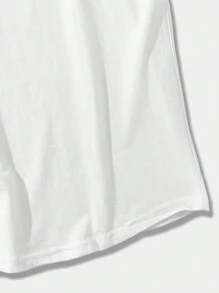 PAVTROS Manfinity Streetrush Men's Simple Printed Casual Round Neck Sleeveless Basketball Tank Top, For Workout, Husband - White - View 6