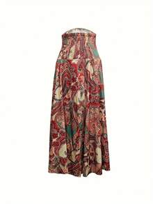 Women's Vintage Style Printed Simple Daily Wear Skirt