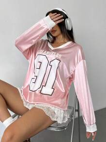 Flirla Ladies' Printed Casual Daily Long Sleeve Sweatshirt,Long Sleeve Tops Graduation,Back To School,Graduation,Teacher For Women,Back To School Pullover Fall Sweatshirt - Multicolor - View 3