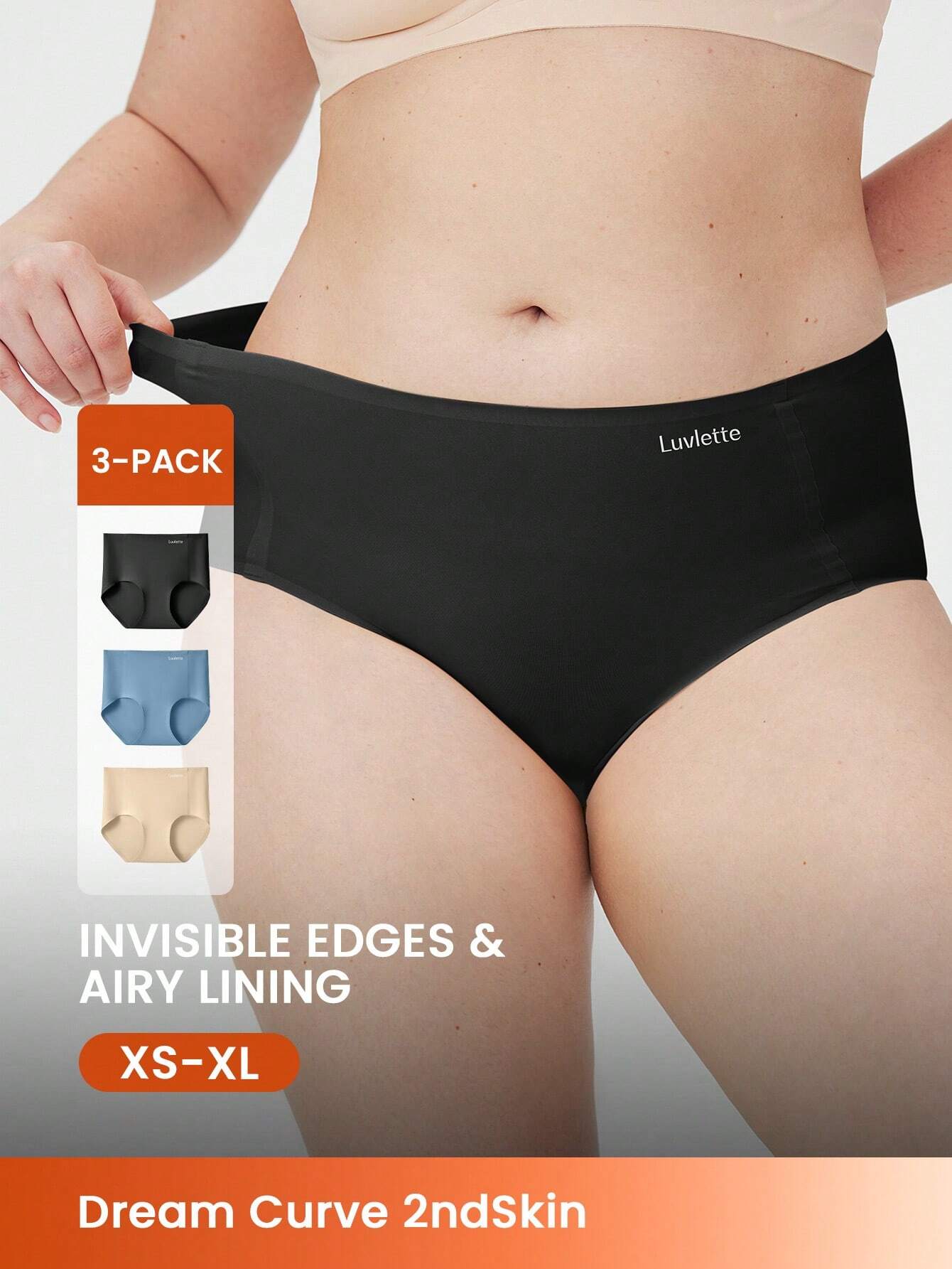 3er-Pack Damen Basics Höschen mit hoher Taille und unsichtbarem Tragekomfort
