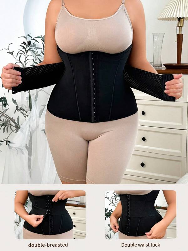 Ceinture ventrale de taille renforcée en couleur unie et simple pour un port quotidien, entraîneur de taille en grande taille