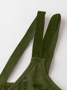 EMERY ROSE Top informal de mujer sin mangas y cuello en V de un solo color con huecos decorativos, para uso diario