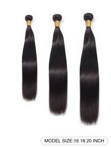 3pcs Straight Bundles Human Hair 100% Unprocessed Virgin Human Hair Long Bundles Straight Hair Extensions Natural Black Color Bundles for Women - SNatural - View 3