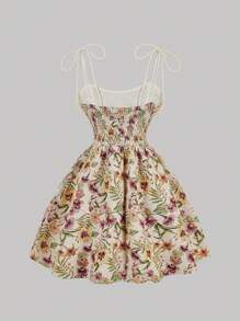 SHEIN MOD Vintage Palazzo 复古印花吊带短裙、女士复古服装、秋季连衣裙、返校服装、返校节连衣裙、生日服装、女士邮轮旅行服装、派对连衣裙、法式连衣裙、早午餐服装 - 彩色 - 查看 2