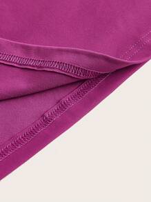 SHEIN X KeniaOs SHEIN ICON 纯色不对称领口短款上衣和紧身裙 - 粉色 - 查看 8