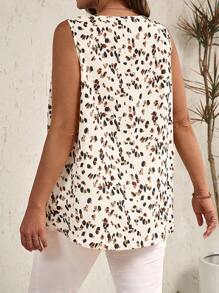 EMERY ROSE Plus Size Vacation Leisure Allover Print Tank Top For Summer - Multicolor - View 2