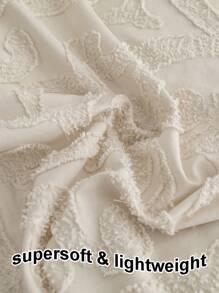 3pcs Beige Polyester Cut-Out Duvet Cover Set