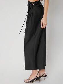 MOTF PREMIUM STRAIGHT DRAWSTRING SKIRT - Black - View 9