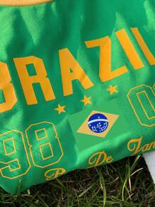 CovetEZ Áo thun tay ngắn cổ tròn in chữ thường ngày mùa hè dành cho nữ cỡ lớn - màu xanh lá - Xem 6