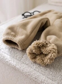 SHEIN 3入組嬰兒男/女休閒連帽背心、運動衫和加厚長褲套裝，秋冬季 - 彩色 - 查看 2