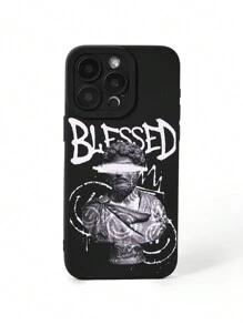 Eljasssss 艺术家深色石膏像配标语手机壳，节日 - 彩色 - 查看 1