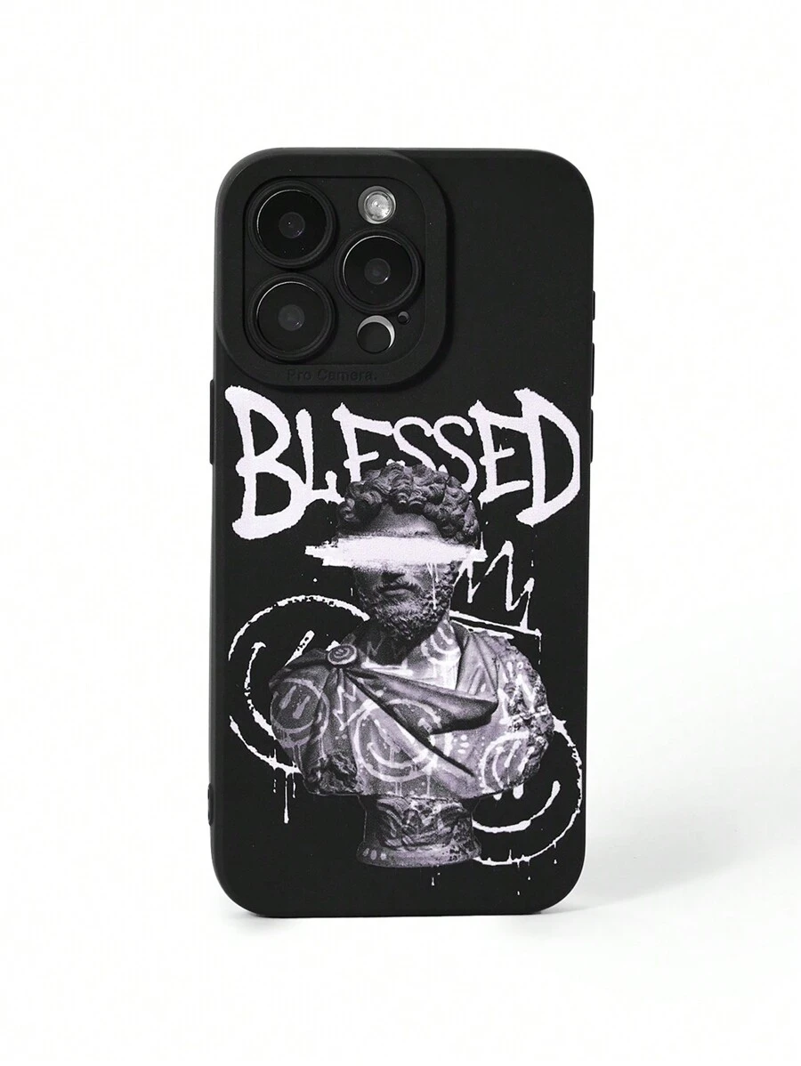 Eljasssss 艺术家深色石膏像配标语手机壳，节日 - 彩色 - 查看 1