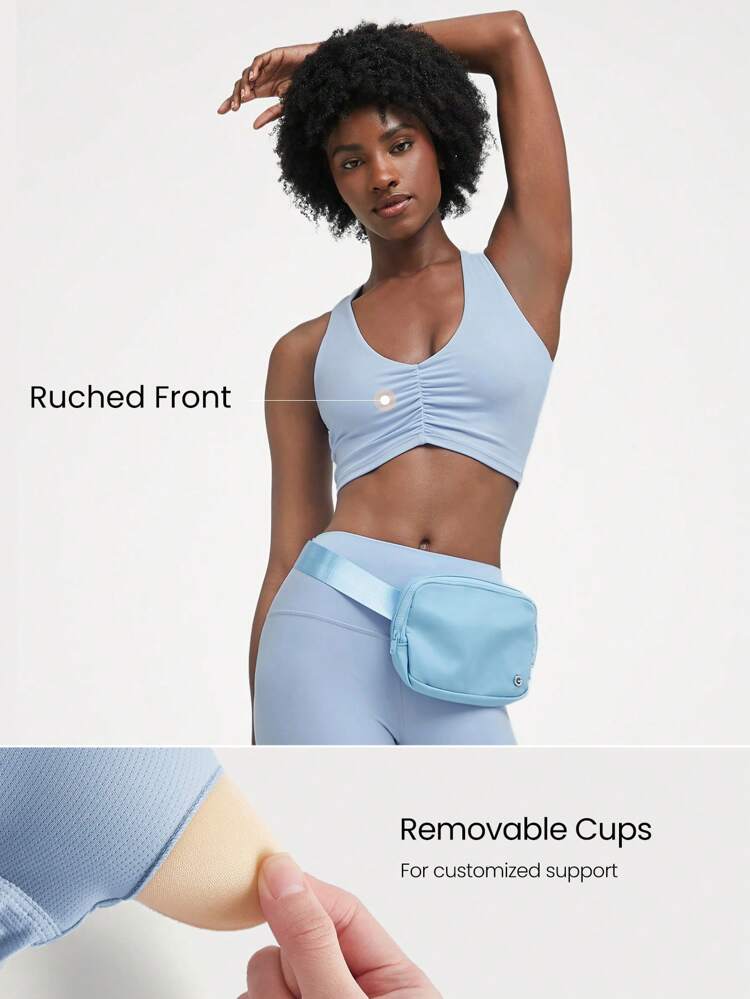 FeatherFit™ Ruched Racerback Sports Bra  Spring Summer