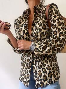 Chiquease Women's Leopard Print Simple Everyday Long Sleeve Jacket - Multicolor - View 1
