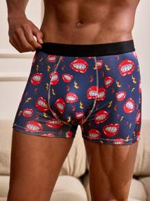 3pcs Men's Lips & Lightning Printed Boxer Briefs Set - Multicolor - View 11