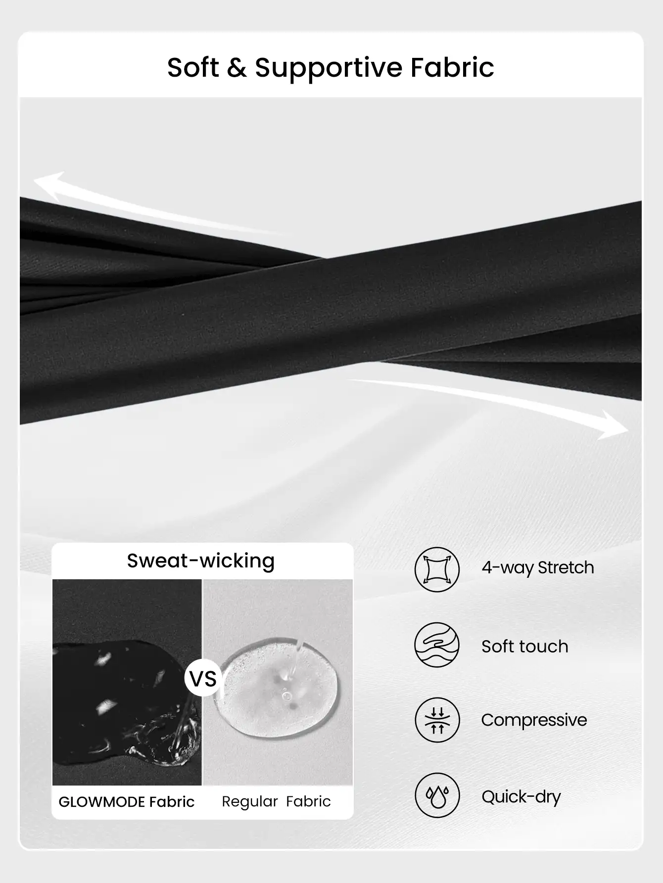 GLOWMODE Radiate Quick-Dry U-Neck Multi-Strap Sports Bra Medium Impact Gym Cycling Workout - Black - View 5