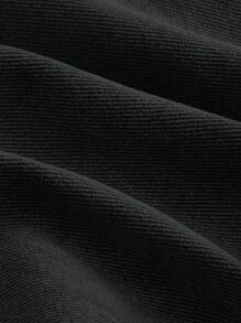 SHEIN MOD 女士牛仔休閒裙，帶鏈眼混紡側邊細節。 - 黑色 - 查看 4