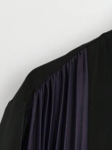 Al Najma Casaco feminino de manga comprida plissada, elegante e confortável, com ombré, frente aberta, modesto, abaya, robe abaya de frente aberta