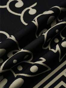 EMERY ROSE 大码女式休闲短袖印花连衣裙，适合日常穿着，女式夏季服装 - 黑色 - 查看 3