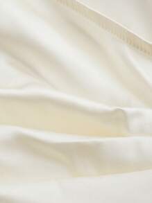 SHEIN MOD 优雅女士纯色灯笼袖裹身衬衫（配领带），春夏 - 白色 - 查看 3