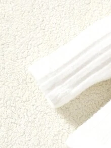 SHEIN Playful Pals 嬰兒女寶寶純色簡約日常長袖上衣褲套裝 - 黑與白 - 查看 5