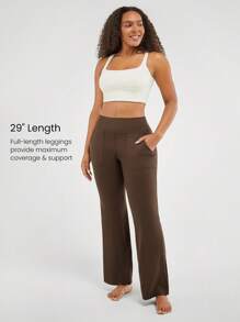 GLOWMODE 29" FeatherFit™ Ease Into It Wide Leg Ultra High-Waist Leggings With Pocket Fall