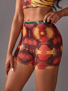 VARSITIE Sports Summer Surfing Basic Prints With SUMMER SHORTS - Orange - View 4