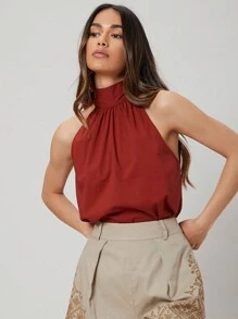 MOTF PREMIUM TIE BACK TOP - Burgundy - View 11
