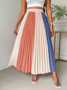 Chiquease Women's Color Block Pleated Skirt - Multicolor - View 6